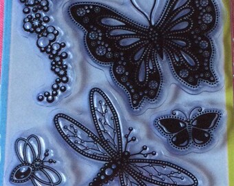 Butterfly clear stamp lot