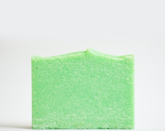 Green Apple Sea Salt Soap | Palm Free Salt Bar, Spa Scented Soap, Vegan Homemade Cold Process Soap, Handmade Soap Gift, Handcrafted Soap