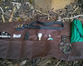Waxed Canvas Bicycle Saddle Tool Roll