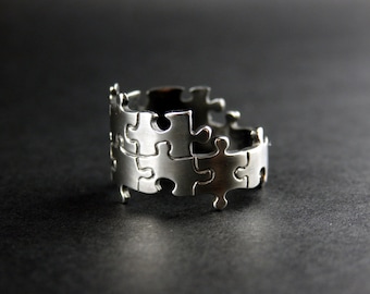 Puzzle Ring - anello in argento fatti a mano