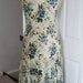 Vintage Floral Blue Rose Cotton Dress UK Size 8 Regular, US 4, European 36