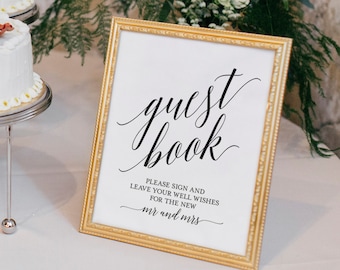Guest Book Sign, Guest Book Wedding, Guest Book Ideas, Wedding Printable, Wedding Template, PDF Instant Download #BPB310_45C