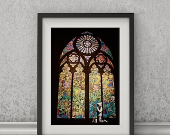 Stain Glass by Banksy Art Print