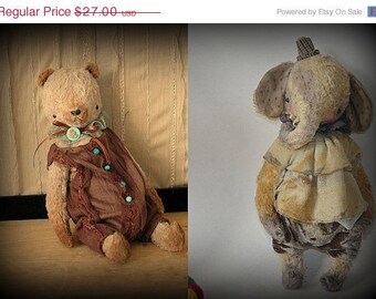 SUPER DEAL 2 PDF Epatterns for 9 inch Panda Bear and 9 inch Vintage Looking Circus Elephant by Sasha Pokrass