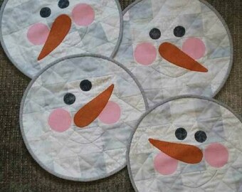 Quilted Snowmen placemats, reversible