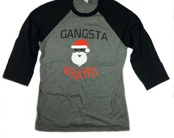 gangsta wrappa, christmas t-shirt, funny christmas shirt, holiday t-shirt, santa shirt, unisex t-shirt