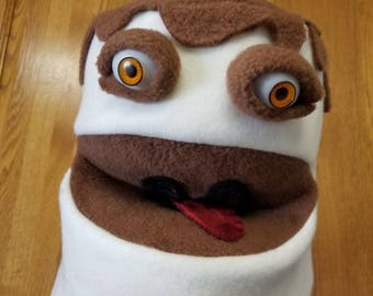 Flan marshmallow dessert puppet