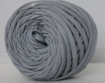 T-Shirt Yarn, Hand Dyed, Gray Tshirt Yarn, Grey T shirt yarn, 30 Yards