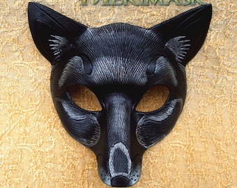 MADE TO ORDER Leather Fox Mask... masquerade fox foxes costume mardi gras halloween burning man splicer