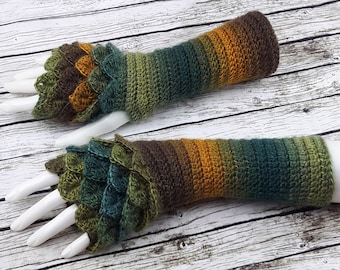 Fingerless gloves - Arm warmers -Fingerless Mittens - Hand warmers-Dragon Gloves