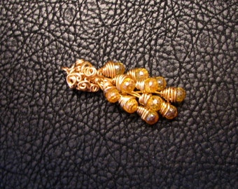 Honey drops Yellow Cluster Crystal Pendant