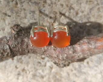 Handmade Carnelian and Sterling Silver Earrings