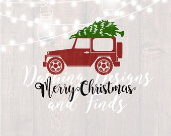 Download SALE Christmas Tree Truck Old Truck Vintage Antique SVG