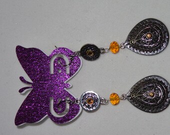 Amber and silver earrings