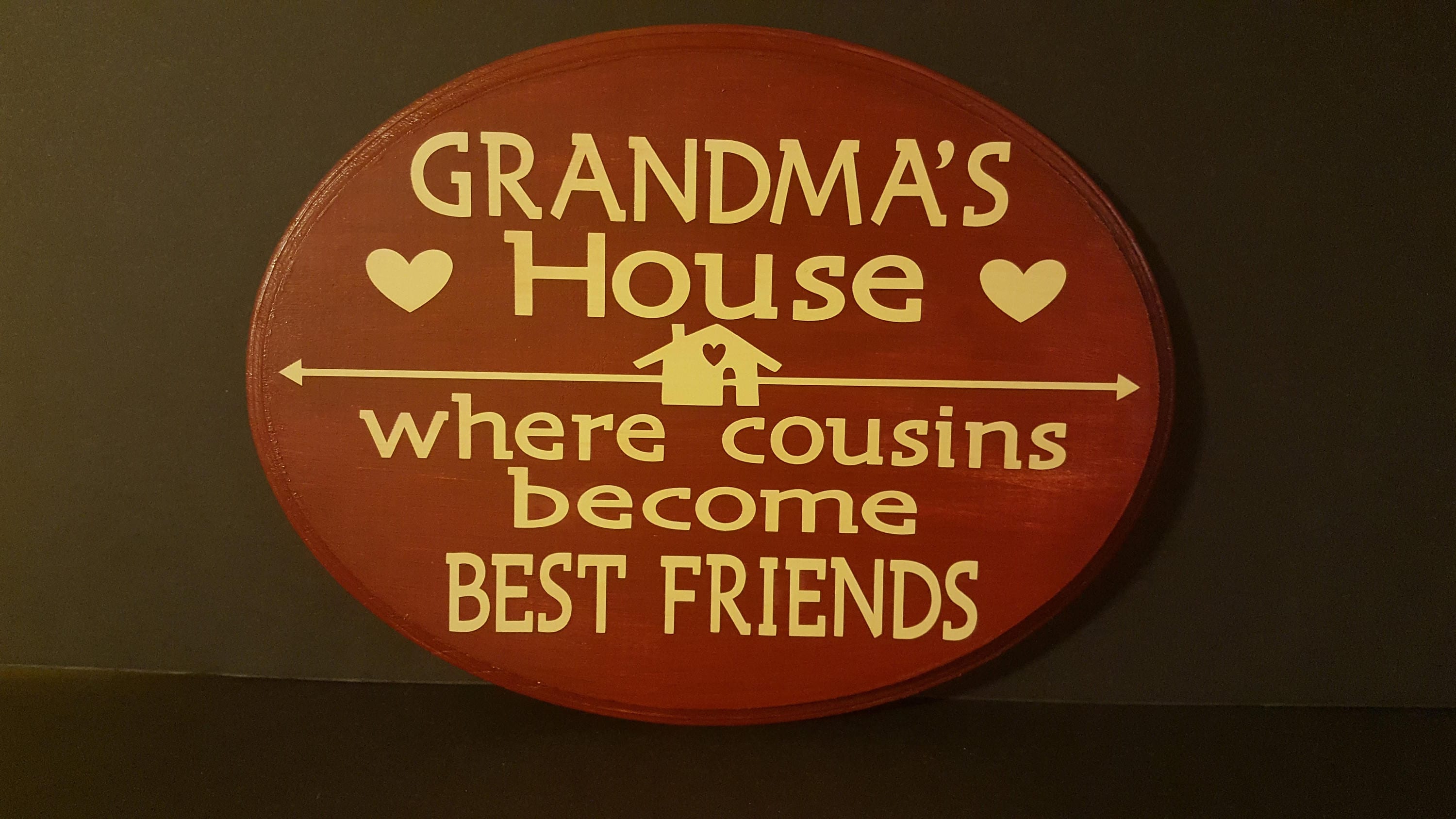 Grandma'S House Cousins Best Friends Wood Sign Painted