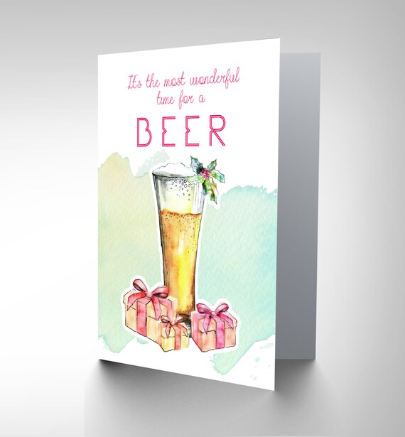 Beer Christmas Card / Funny / Alcohol / Xmas Pun / Tipsy Coo