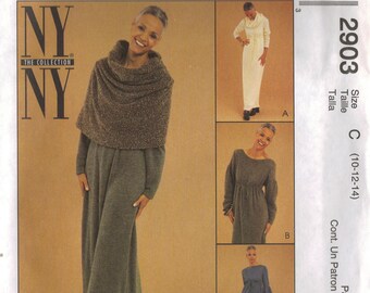 McCall's Sewing Pattern 2903 - Misses' Dress, Cowl & Capelet (4-8, 8-12, 10-14)