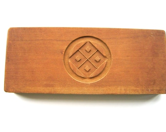 Vintage Kashigata - Japanese Cake Mold - Wood Mold - Wood Cake Mold - Vintage Mold - Kamon - Family Crests - Double Sided