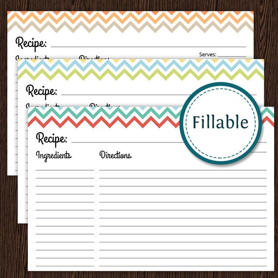 editable recipe card template for word