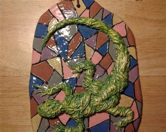Ceramic Lizard plaque