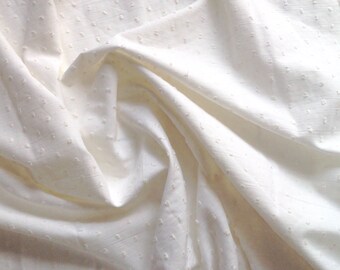 Cotton Dotted Swiss, 1 Yard, White Sheer