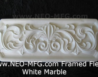 Decor FLEUR De Lis Framed Tuscan wall art plaque 21" Neo-Mfg