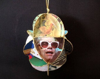 Elton John Album Cover Ornament Made Of Repurposed Record Jackets