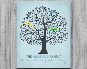 Family Tree Print, Personalized Grandparents Gift, Parents Anniversary Gift, Wall Art, Home Decor, Wedding Tree Sign gift for parents