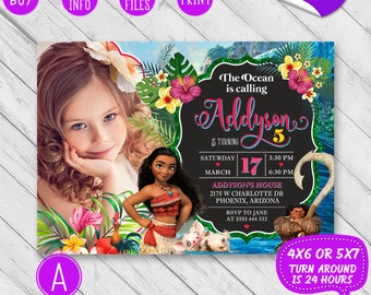 Moana Birthday Invitation, Moana Invitation, Moana birthday, Moana party, Moana invite, Moana Birthday party printable, Maui Birthday party
