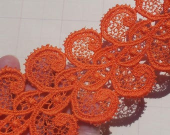 Vintage Lace Trim Venice Lace Cotton Lace Orange