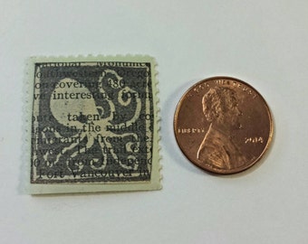 Octopus Relief-Printed Artistamp/faux postage stamp