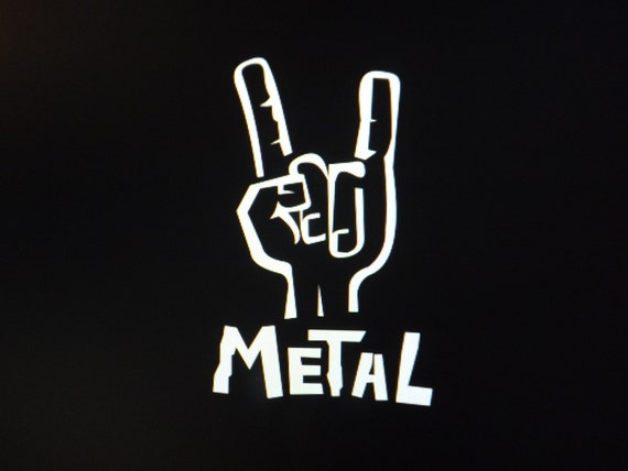 Metal Music Rock On Hand Symbol Viynl Vehicle Metal Music Rock On Hand Symbol Viynl Vehicle