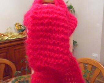100% Fuchsia Mohair scarf