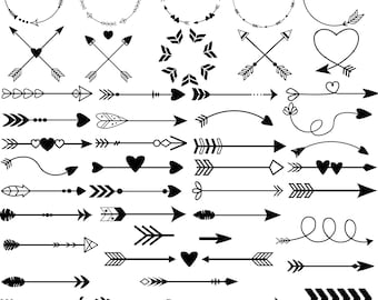 Arrow SVG - Arrow DXF - Arrow Clipart - 50 Arrows bundle - Cutter Files - Arrow cutting file - Circle frame - tribal arrow svg