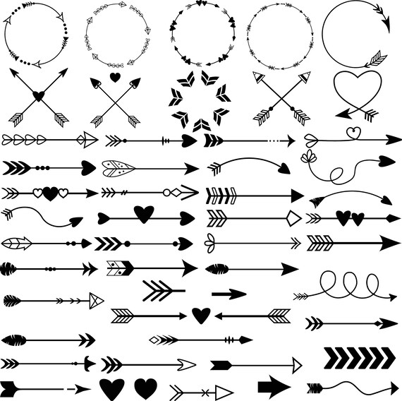 Download Arrow SVG Arrow DXF Arrow Clipart 50 Arrows bundle