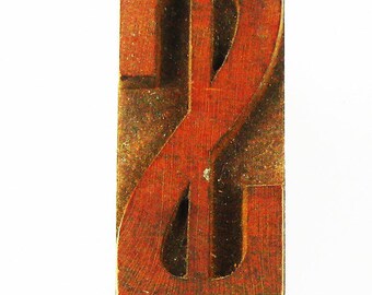 Large Dollar Sign Vintage Antique Printmaker Block for Stamping on Clay Textiles Scrap Booking and Polymer Clay - Decorative Printing Block