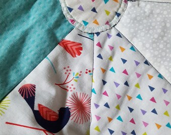 Bluebird Quilt, Flowers Quilt, Blue & Red Quilt, Red Bird Quilt, Birds of a Feather Quilt, Diamond Quilt, Special Gift, Just For You