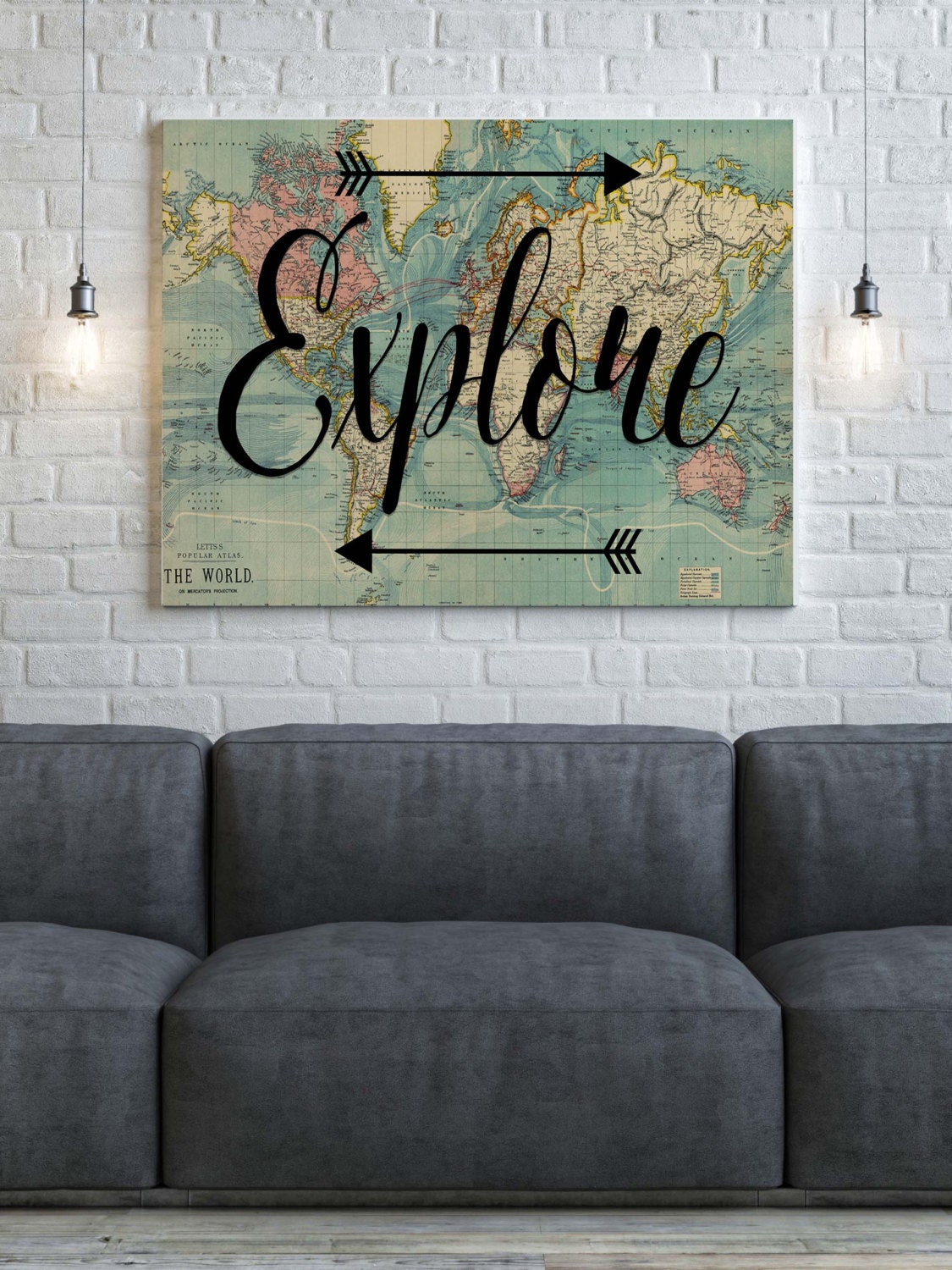 World Map Canvas Explore Wanderlust Canvas World Map