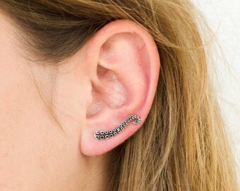 Octopus Ear Cuff Earrings Sterling Silver Ear Climbers Earrings Boho Jewelry Ear Crawler - FES001