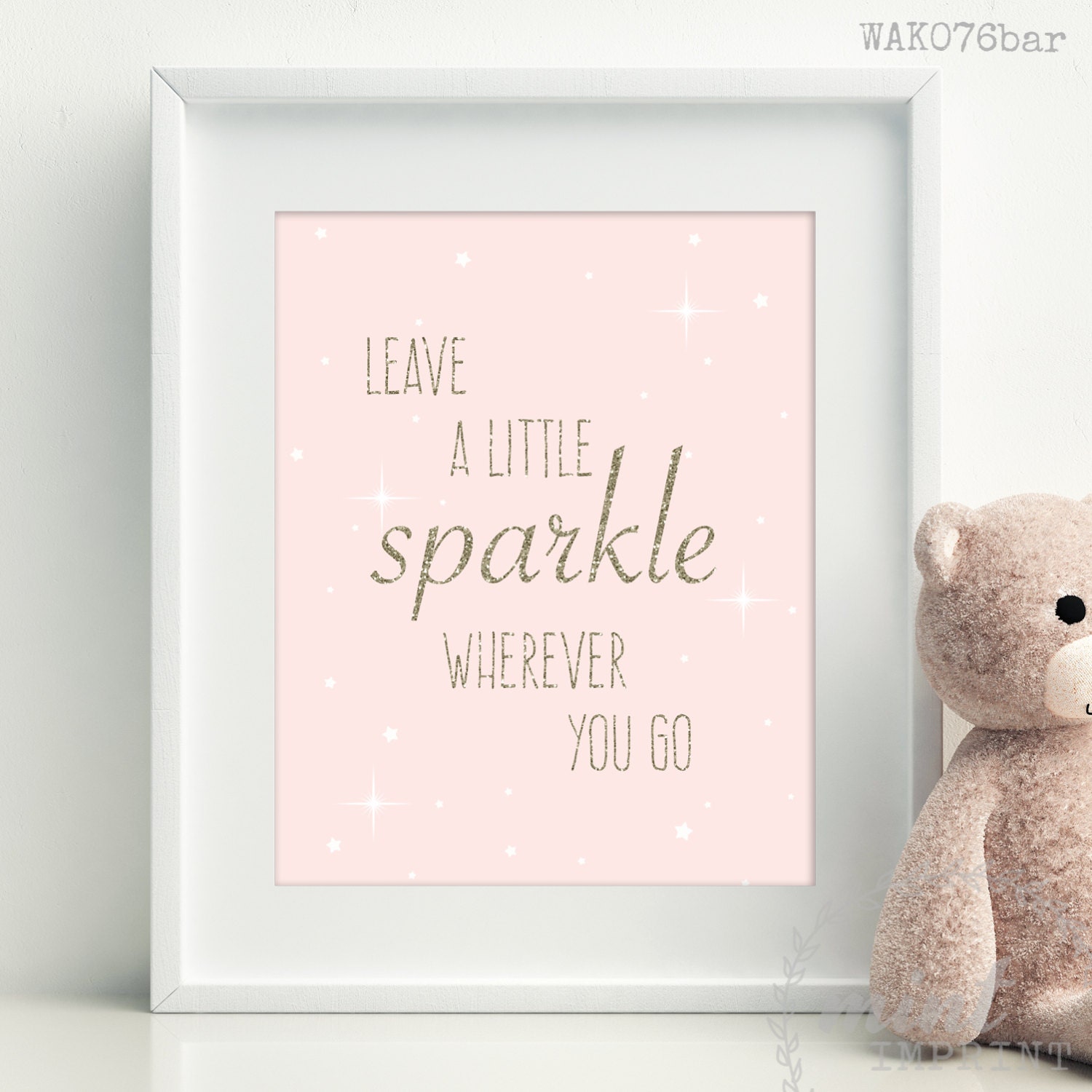 Leave A Little Sparkle Wherever You Go Wall Print for Girls