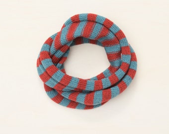 Children’s infinity scarf, organic wool, kids knit scarf, circle scarf, loop scarf, baby, toddler, boy, girl, striped cowl scarf, colorful
