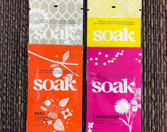Soak Wash Singles Yuzu, Celebration Pineapple Grove or Scentless Soak 5ml Single Use Packet Mini Single Use Soak Travel Size Soak 5ml Each