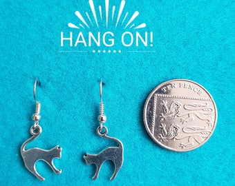 Handmade Tibetan Silver Cat Earrings