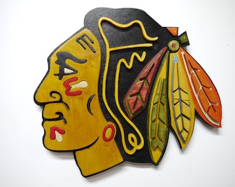Wooden Chicago Blackhawks Logo