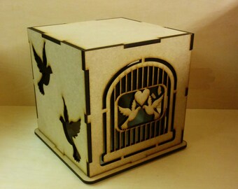 Love birds Birdcage light box
