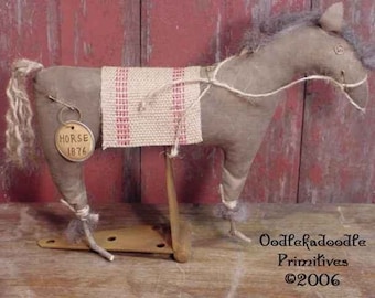 Primitive Folk Art Horse Make Do Instant Digital Download E-Pattern ET