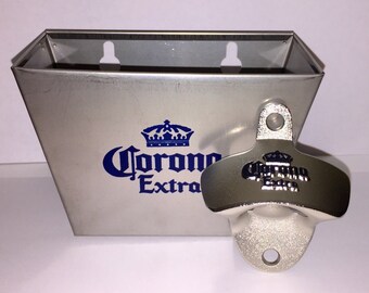 Corona Extra Wall Mounted Bottle Opener & Catcher