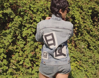 Denim Trucker Jacket with FKM4co patches