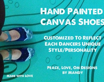 Custom Paint Canvas Childrens Dance Shoes (Ballet, Jazz, Contemporary, All Dance)