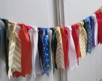 Rainbow Rag Tie Banner, Rainbow Rag Tie Garland, Rainbow Garland, Rainbow Banner, Rainbow Party Decorations, Rainbow Birthday, Rainbow, Rag